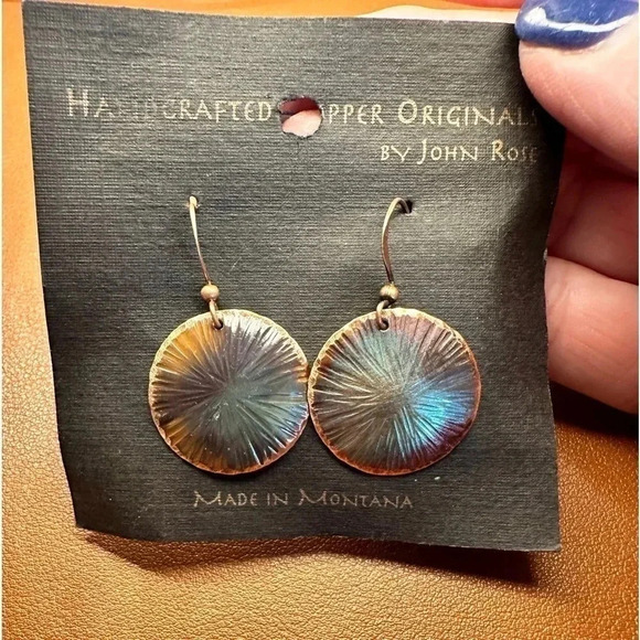 Round Brass Earrings‎ from Montana - Picture 1 of 3